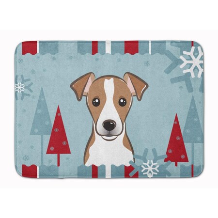 Carolines Treasures Winter Holiday Jack Russell Terrier Machine Washable Memory Foam Mat BB1756RUG